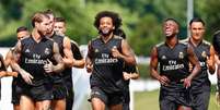 Marcelo acompanhado de Sergio Ramos e Vinicius Júnior em treinamento (Foto: Reprodução/Instagram)  Foto: Lance!