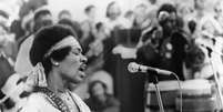 Show de Jimi Hendrix durante o Festival de Woodstock.  Foto: Reuters