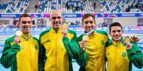 Brasil conquista medalha de ouro nos 4x200m nado livre dos Jogos PanAmericanos  Foto: Marcelo Machado de Melo / Fotoarena/Estadão Conteúdo