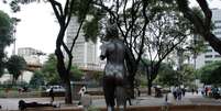 Estátua "Diana, a Caçadora" desapareceu da Praça Pedro Lessa, no Vale do Anhangabaú, centro de São Paulo   Foto: Antonio Milena/Estadão