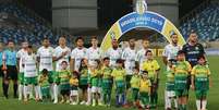 Jogadores do Cuiabá entraram em campo, mas os do Figueirense, não  Foto: Cuiabá/Divulgação / Estadão