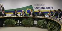 Governadores eleitos em 2018 participando de fórum em Brasília   Foto: José Cruz/Agência Brasil / Estadão