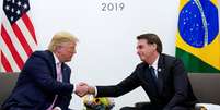 Bolsonaro e Trump em encontro em Osaka, Japão 28/6/2019 REUTERS/Kevin Lamarque  Foto: Reuters