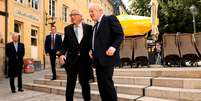 Presidente da Comissão Europeia, Jean Claude Juncker, e premiê britânico, Boris Johnson
16/09/2019
Francisco Seco/Pool via REUTERS  Foto: Reuters