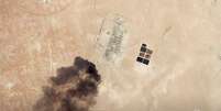 Imagem de satélite mostra um aparente ataque de drone a instalação de petróleo da Aramco em Harad. 
Planet Labs Inc/via REUTERS
14/09/2019  Foto: Reuters