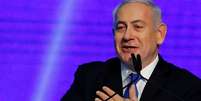Netanyahu discursa na sede do Likud em Tel Aviv  Foto: Ammar Awad / Reuters