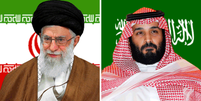 O aiatolá do Irã, Ali Khamenei (à esq.), e o príncipe saudita Mohammed bin Salman  Foto: Reuters/EPA / BBC News Brasil