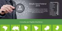 1ª etapa: selecione a região de seu candidato; para presidente, escolha “Brasil”  Foto: Reprodução/ DivulgaCandContas/ TSE / Estadão