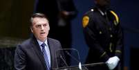 Presidente Jair Bolsonaro discursa em cerimônia da ONU  Foto: Carlo Allegri / Reuters