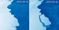 Sistema de satélite Sentinel-1 da União Europeia capturou essas imagens para fazer a comparação antes e depois  Foto: COPERNICUS DATA/SENTINEL-1/@STEFLHERMITTE / BBC News Brasil