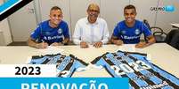 Valorizados, Everton e Alisson renovam contrato com o Grêmio  Foto: Reprodução/Twitter/Grêmio / Estadão