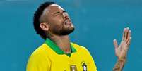 Neymar comemora gol contra a Colômbia, em amistoso no dia 06/09/2019  Foto: Steve Mitchell-USA TODAY Sports / Reuters