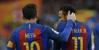 Messi e Neymar juntos no Barcelona (Foto: Lluis Gene / AFP)  Foto: LANCE!