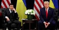 Presidente dos EUA, Donald Trump, durante encontro com presidente da Ucr&acirc;nia, Volodymyr Zelenskiy, em Nova York
25/09/2019
REUTERS/Jonathan Ernst  Foto: Reuters
