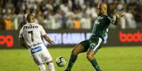 Felipe Melo durante a derrota do Palmeiras para o Santos, na Vila Belmiro (Foto: Cesar Greco)  Foto: Lance!