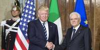 Trump é recebido por Mattarella durante visita à Itália, em maio de 2017  Foto: EPA / Ansa - Brasil