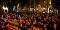 Manifestantes participam de protesto em Barcelona após justiça condenar 12 pessoas por um referendo sobre independência. 14/10/2019. REUTERS/Rafael Marchante   Foto: Reuters