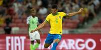 Casemiro em amistoso contra a Nigéria (Foto: Lucas Figueiredo/CBF)  Foto: LANCE!