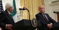 Presidentes dos EUA, Trump, e da Itália, Mattarella, dão entrevista conjunta à imprensa na Casa Branca. REUTERS/Jonathan Ernst   Foto: Reuters