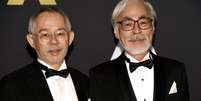 Hayao Miyazaki e o ex-presidente do Studio Ghibli, Toshio Suzuki.
08/11/2014
REUTERS/Kevork Djansezian   Foto: Reuters