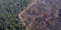 Área da floresta amazônica aberta por madereiros próxima a Porto Velho, em foto de agosto de 2019  Foto: DW / Deutsche Welle