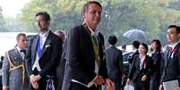 Presidente Jair Bolsonaro chega para cerimônia de entronização do imperador japonês no Palácio Imperial em Tóquio
22/10/2019
Koji Sasahara/Pool via REUTERS  Foto: Reuters