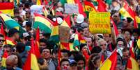 Manifestantes protestam contra governo da Bol&iacute;via, em La Paz
28/10/2019 REUTERS/Kai Pfaffenbach   Foto: Reuters