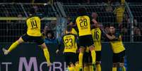 Dortmund venceu a Inter com muita emoção na Alemanha (Foto: BERND THISSEN / DPA / AFP)  Foto: Lance!