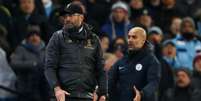 Técnico do Liverpool, Jürgen Klopp, e técnico do Manchester Ciry, Pep Guardiola
03/01/2019
Action Images via Reuters/Jason Cairnduff  Foto: Reuters
