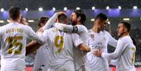 Real Madrid conseguiu mais um ótimo resultado neste sábado (Foto: ANDER GILLENEA/AFP)  Foto: LANCE!