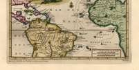 Mapa das duas viagens do alemão Hans Staden ao Brasil: em um dos percursos, ele aproveitou a Corrente Sul Equatorial para navegar do Golfo da Guiné até a costa brasileira  Foto: Divulgação / BBC News Brasil