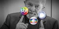 Lula não parece disposto a suavizar as críticas contra SBT, Globo e Record  Foto: Montagem: Ricardo Stuckert/Instituto Lula/Divulgação