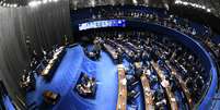 Plenário do Senado na votação em segundo turno da reforma da Previdência.  Foto: Marcos Oliveira/Agência Senado / Estadão