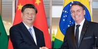 Esse foi os segundo encontro de Bolsonaro e Xi em menos de um mês  Foto: DW / Deutsche Welle