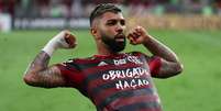 Gabigol deixou a sua marca na goleada rubro-negra.  Foto: Pilar Olivares / Reuters