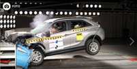 O Eclipse Cross foi testado com três airbags, mas no Brasil é vendido com sete em todas as versões.  Foto: Latin NCAP / Reprodução