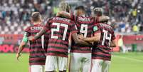 À medida que os gols saíam, torcida se mostrava mais vibrante. E contou com música da sorte (Foto: Alexandre Vidal / Flamengo)  Foto: Lance!