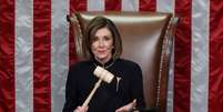 Presidente da C&acirc;mara dos EUA, Nancy Pelosi, durante vota&ccedil;&atilde;o que aprovou impeachment do presidente Donald Trump na Casa
18/12/2019
REUTERS/Jonathan Ernst  Foto: Reuters