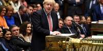 Premi&ecirc; brit&acirc;nico, Boris Johnson, no Parlamento
17/12/2019
Parlamento brit&acirc;nico/Jessica Taylor/Divulga&ccedil;&atilde;o via REUTERS  Foto: Reuters