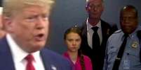 Ativista sueca Greta Thunberg olha para presidente dos EUA, Donald Trump, na ONU
23/09/2019
REUTERS/Andrew Hofstetter  Foto: Reuters