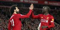 Salah e Man&eacute; marcaram os gols do Liverpool.  Foto: Carl Recine / Reuters