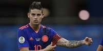 James Rodríguez em ação pela Colômbia, contra a Argentina, na Copa América 2019 (Foto: AFP)  Foto: Lance!