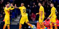 Vidal comemorando gol do Barcelona no jogo contra o Espanyol (PAU BARRENA / AFP)  Foto: Lance!