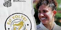 Cristiane est&aacute; de volta ao Santos  Foto: Divulga&ccedil;&atilde;o/Santos FC / Estad&atilde;o Conte&uacute;do