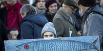 Protesto das 'sardinhas' em Roma, capital da Itália, em 14 de dezembro  Foto: EPA / Ansa - Brasil