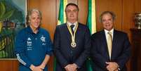 Jorge Jesus encontrou o presidente Jair Bolsonaro (Foto: Divulga&ccedil;&atilde;o/Presid&ecirc;ncia da Rep&uacute;blica)  Foto: Gazeta Esportiva