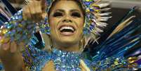 Lexa, como rainha de bateria, em desfile da Unidos da Tijuca, na Marquês de Sapucaí, segunda-feira (24)  Foto: Dikran Junior / Futura Press