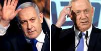 O principal rival de Benjamin Netanyahu (esq.) é seu ex-chefe militar, Benny Gantz  Foto: Reuters / BBC News Brasil