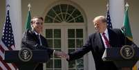 Presidente dos EUA, Donald Trump, e presidente Jair Bolsonaro na Casa Branca, em Washington
19/03/2019
REUTERS/Kevin Lamarque  Foto: Reuters