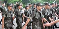 O Exército permitiu que mulheres entrassem na Academia Militar das Agulhas Negras (Aman) em 2017  Foto: Divulgação Exército Brasileiro / BBC News Brasil